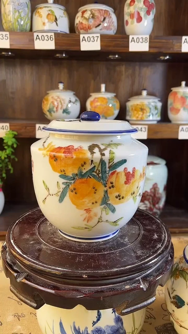【闪购商品】纯手工手绘多子多福储物罐