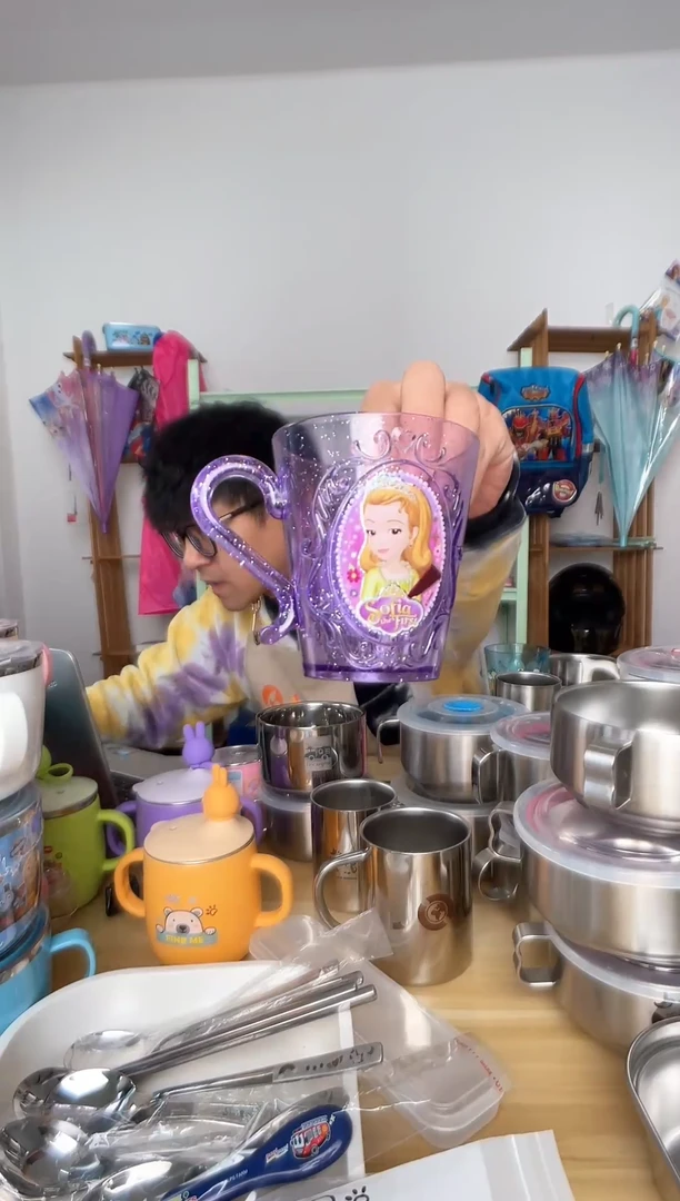 塑料珠珠公主牙杯