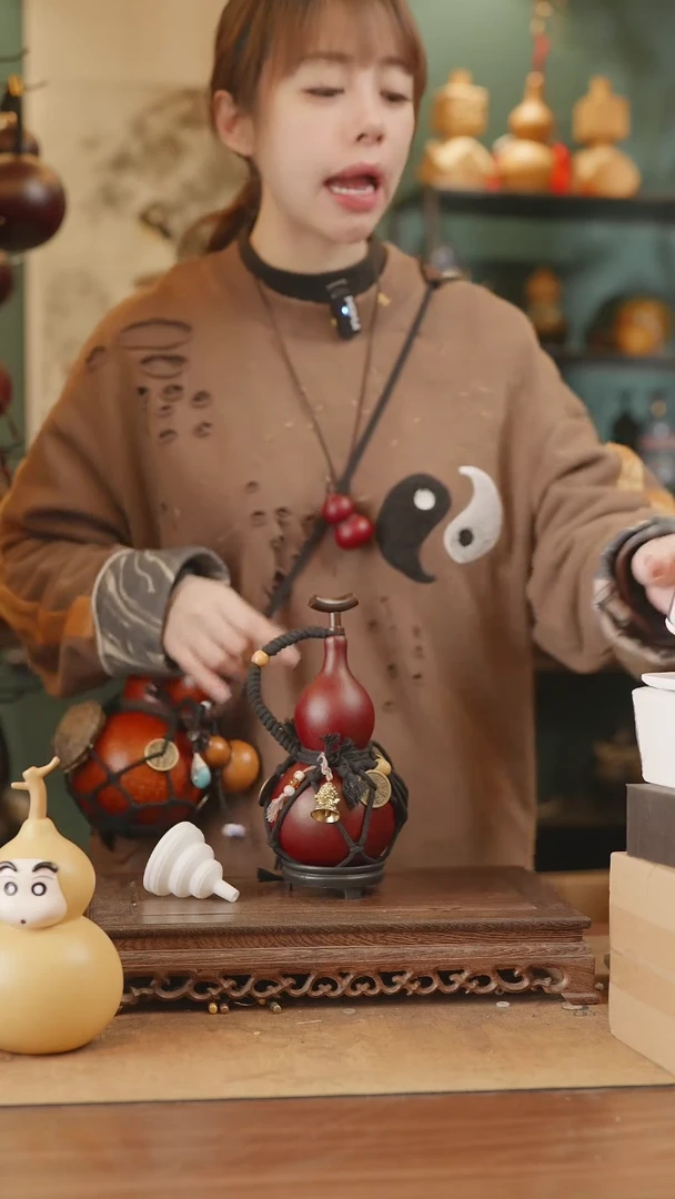 【闪购商品】49号精品天然大漆工艺防渗内胆酒葫芦~