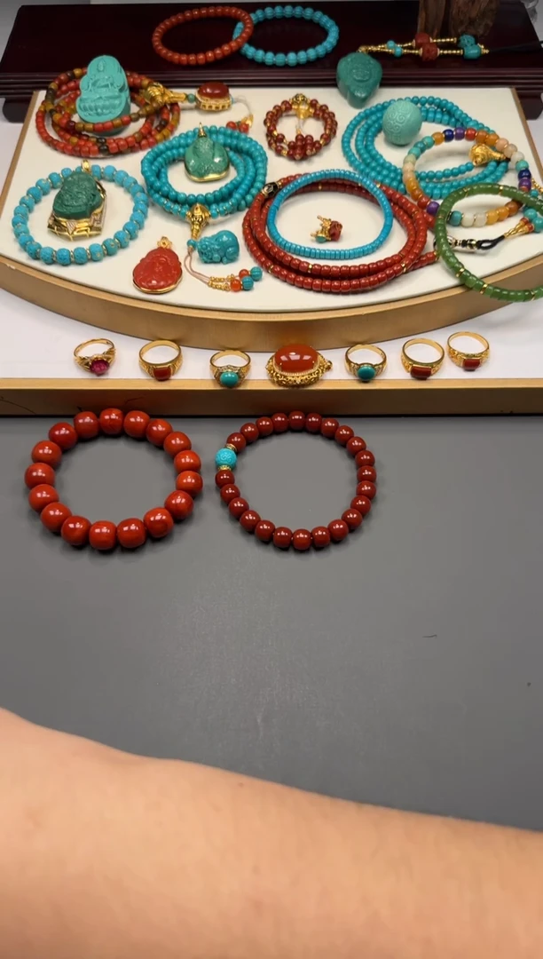 18K金镶嵌绿松石配饰阳*～11111