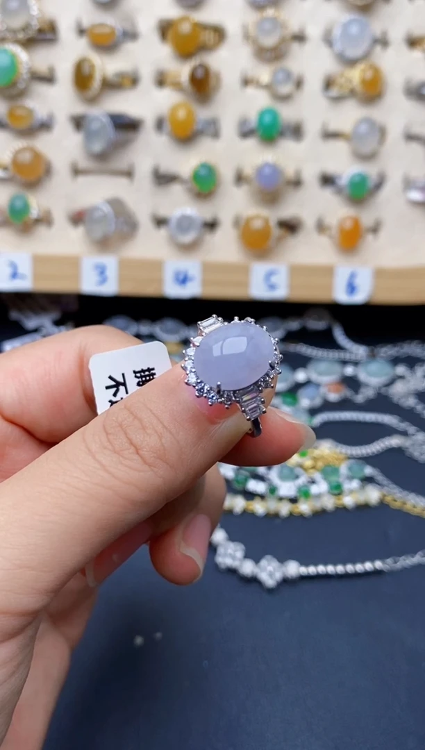 银S925镶嵌戒指翡翠3197
