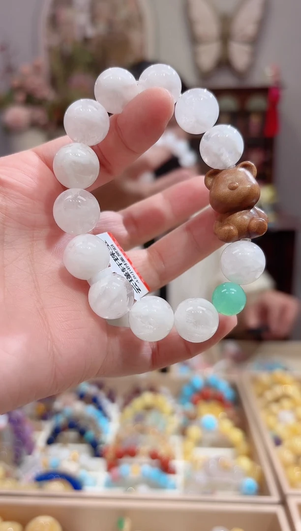 水晶手串未镶嵌设计款珠串13+
