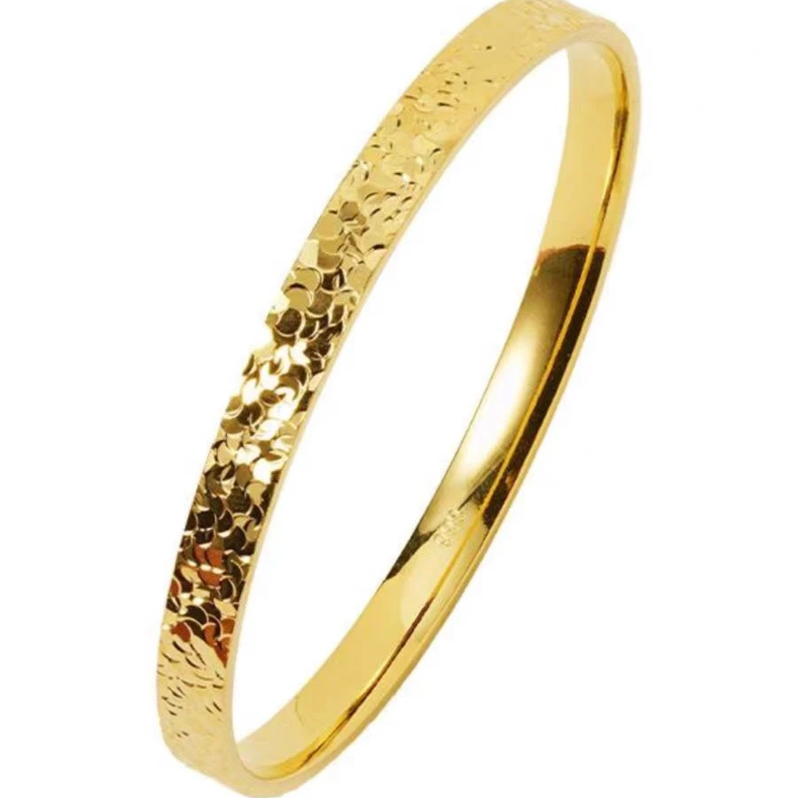 【A】AU0089 18k金cnc3D车花工艺碎冰冰手镯