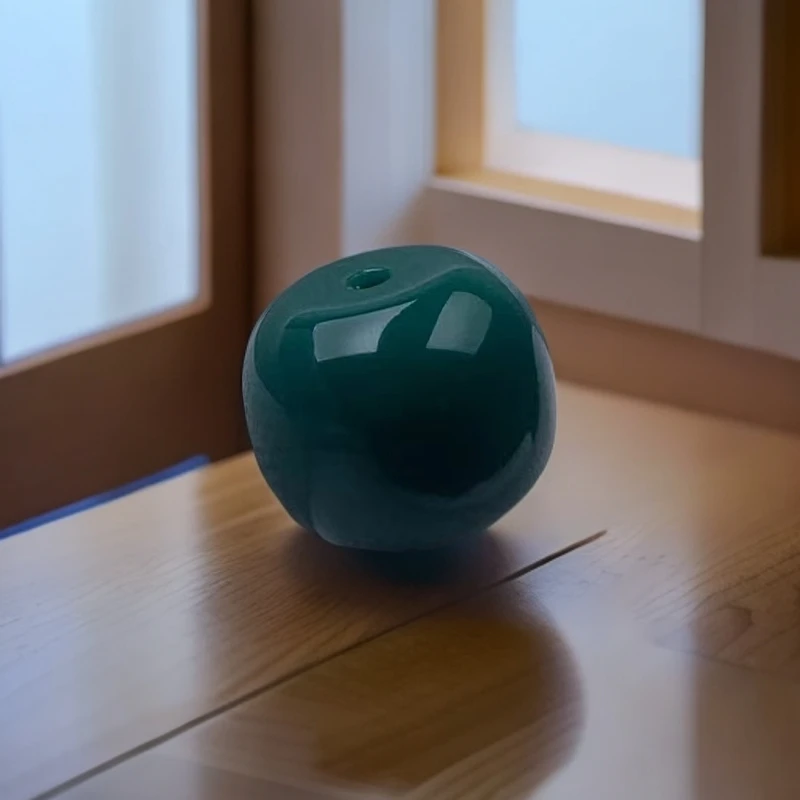 高瓷玉化老油绿老型珠百搭文玩配饰科技平替