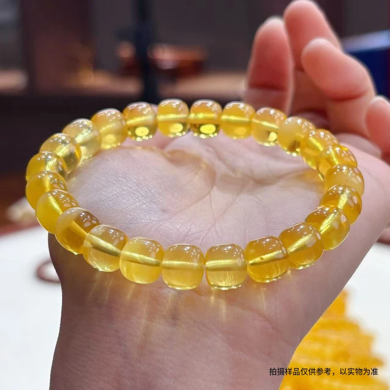 【铭舍 玄天金珀VS级】天然蜜蜡老型精工单圈手串文玩珠宝VS