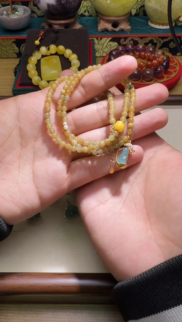 颈饰未镶嵌和田玉多样性发一件 351