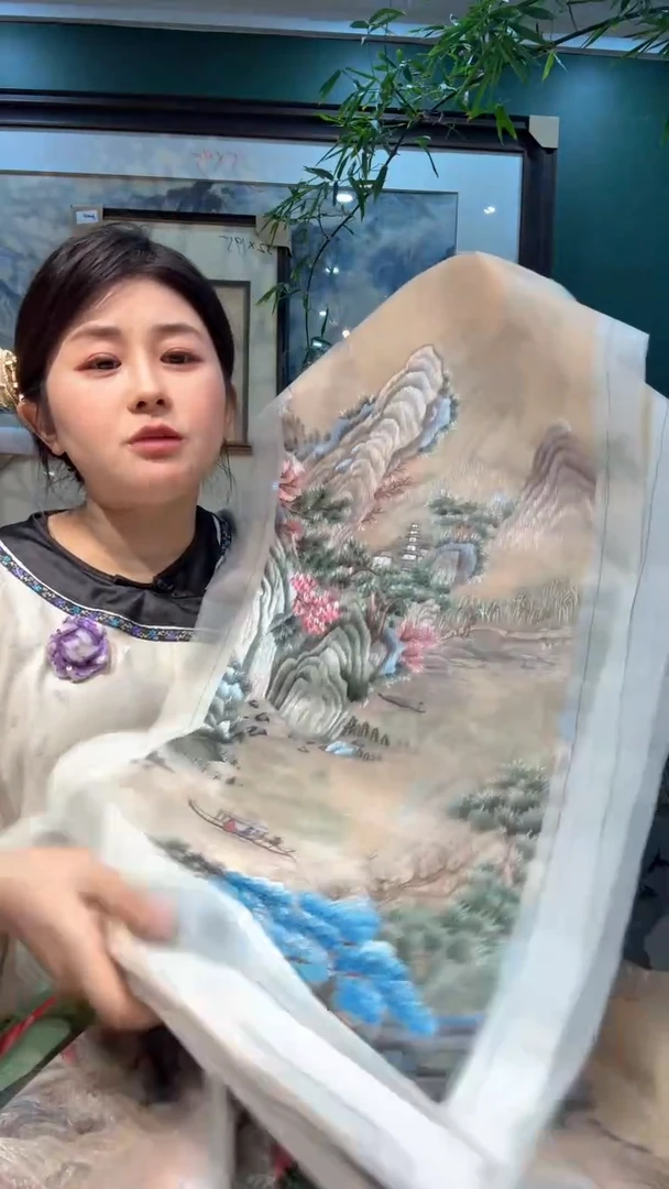 横款非遗苏绣手工刺绣绣片