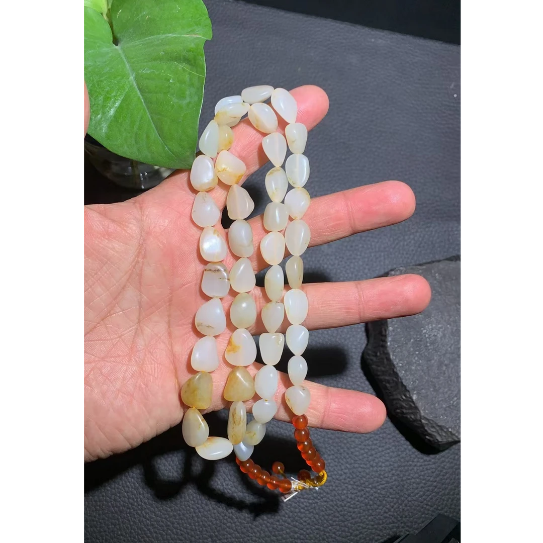 阿木和田玉器（真皮真料，和田玉项链）