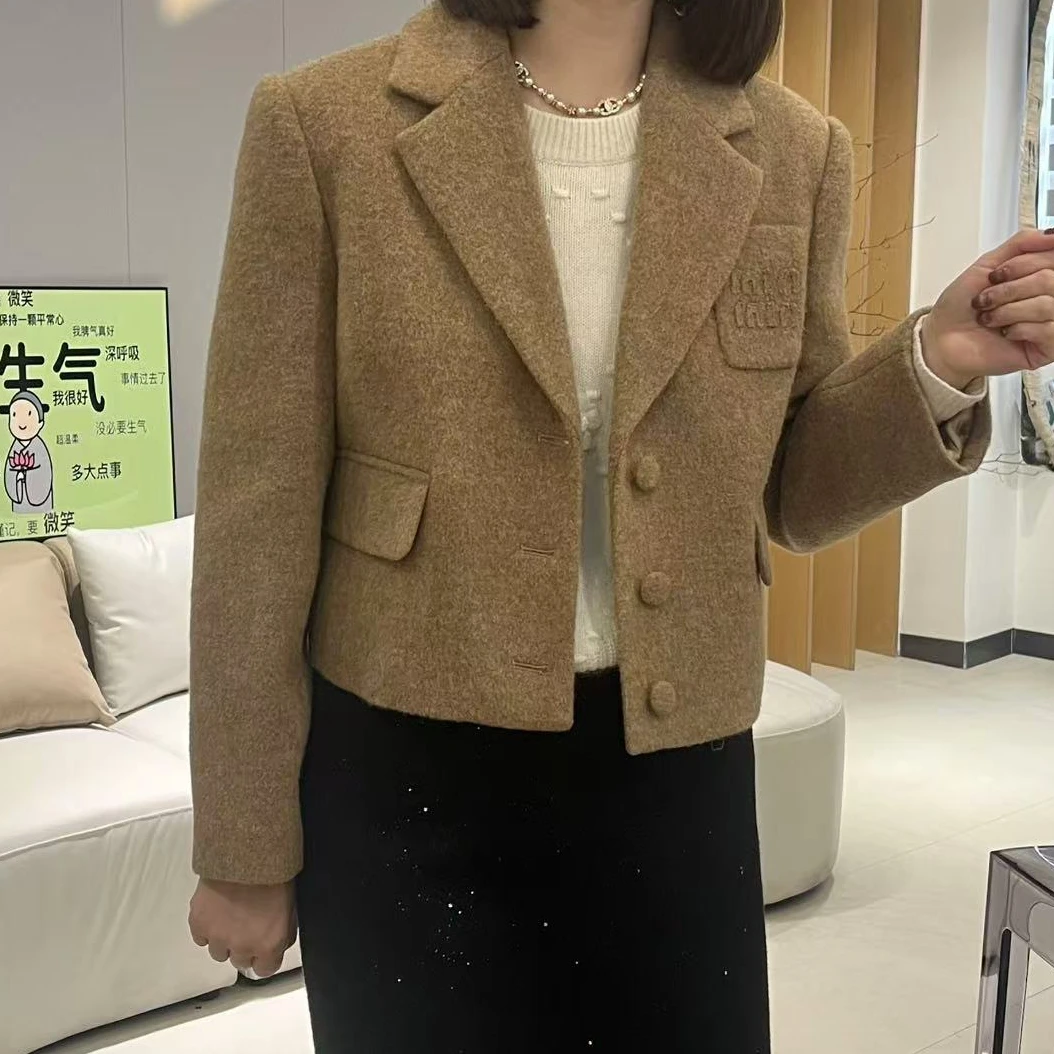 YOYO CROWN 2024全羊毛小个子独特超好看高级感西装外套女