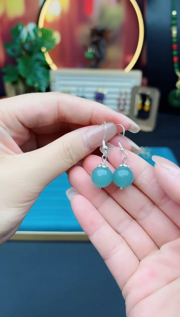 玛瑙/玉髓耳饰银S925镶嵌327000