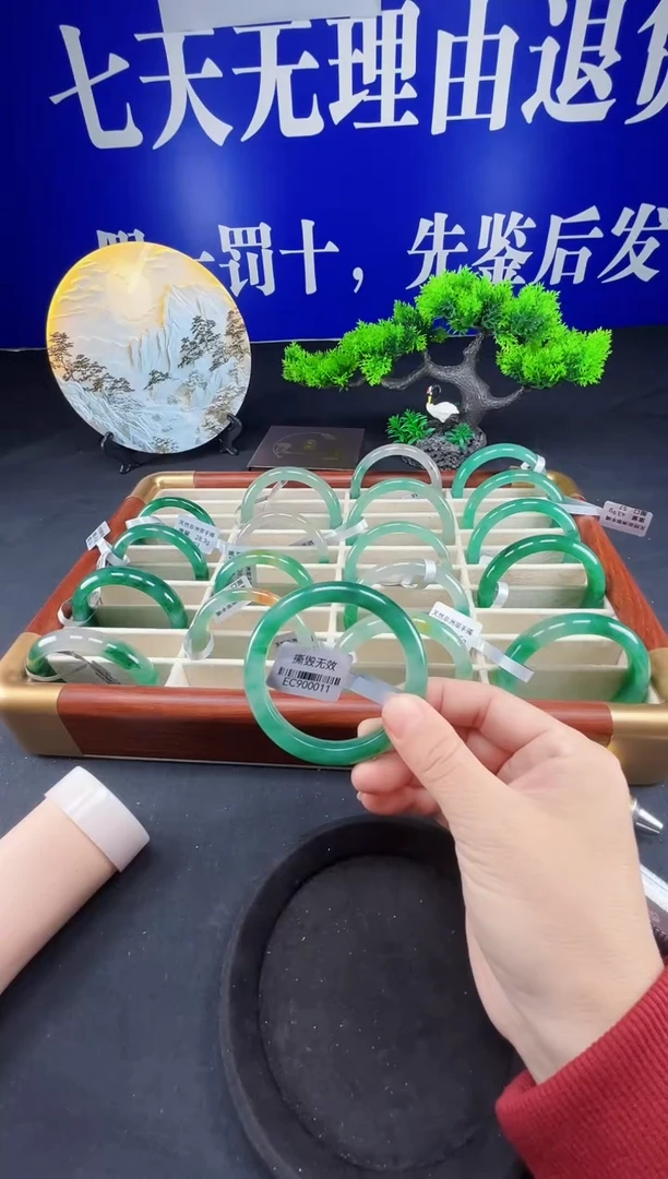 未镶嵌手镯石英质玉（非洲翠）真品上等纯天然非洲翠玉手镯