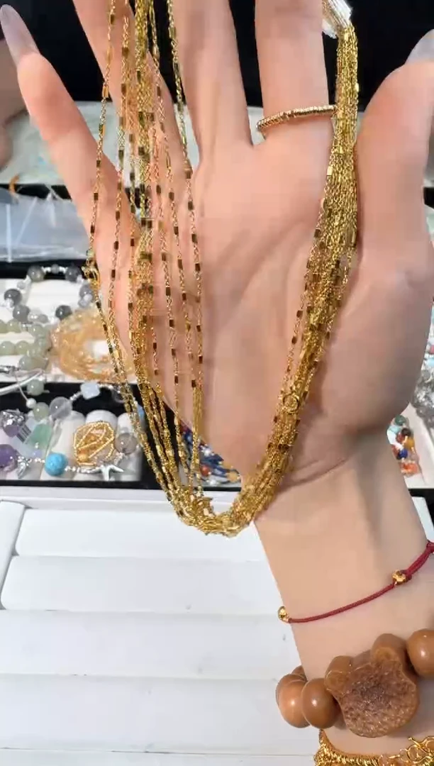 水晶手链未镶嵌Q011金色万能链