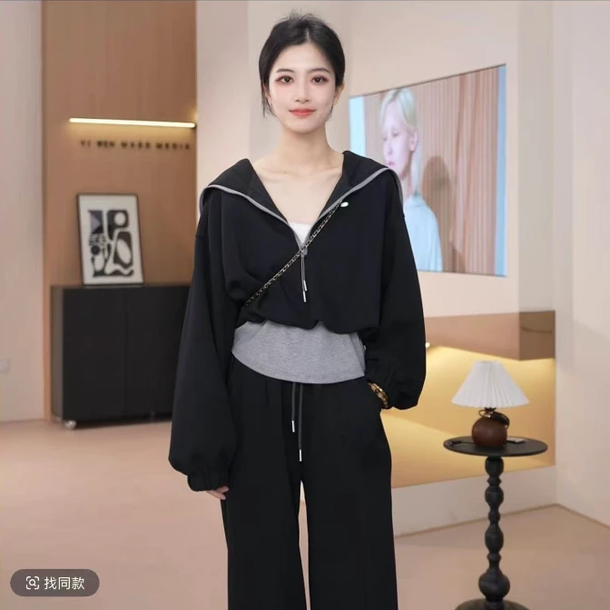 Basic House/百家好HS运动ins百搭韩版宽松休闲时尚套装秋季