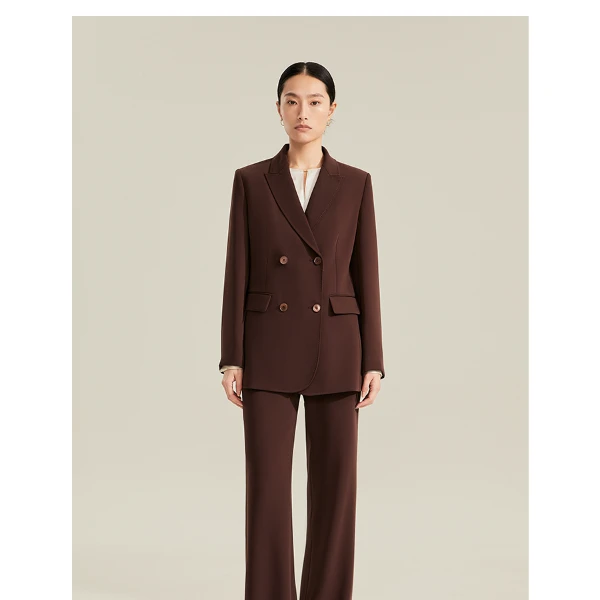 YI木兰色双排扣枪驳领西装YJAF4579ACDB0C4