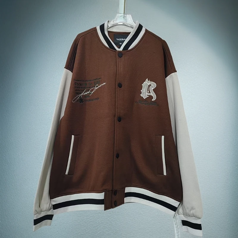 【5866-咖色】青少年休闲棒球服外套