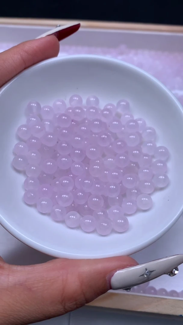 未镶嵌散珠玛瑙/玉髓B33粉紫玛瑙6mm30个5.8元