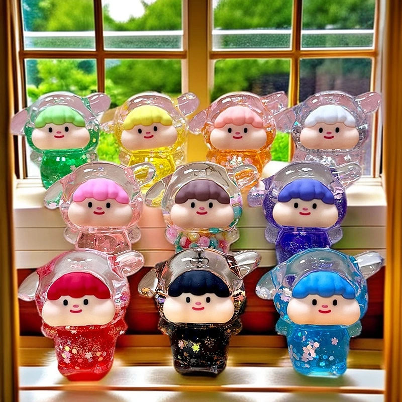 网红抖音直播爆闪可爱棉花糖小狗入油流沙桌面手办装饰品摆件