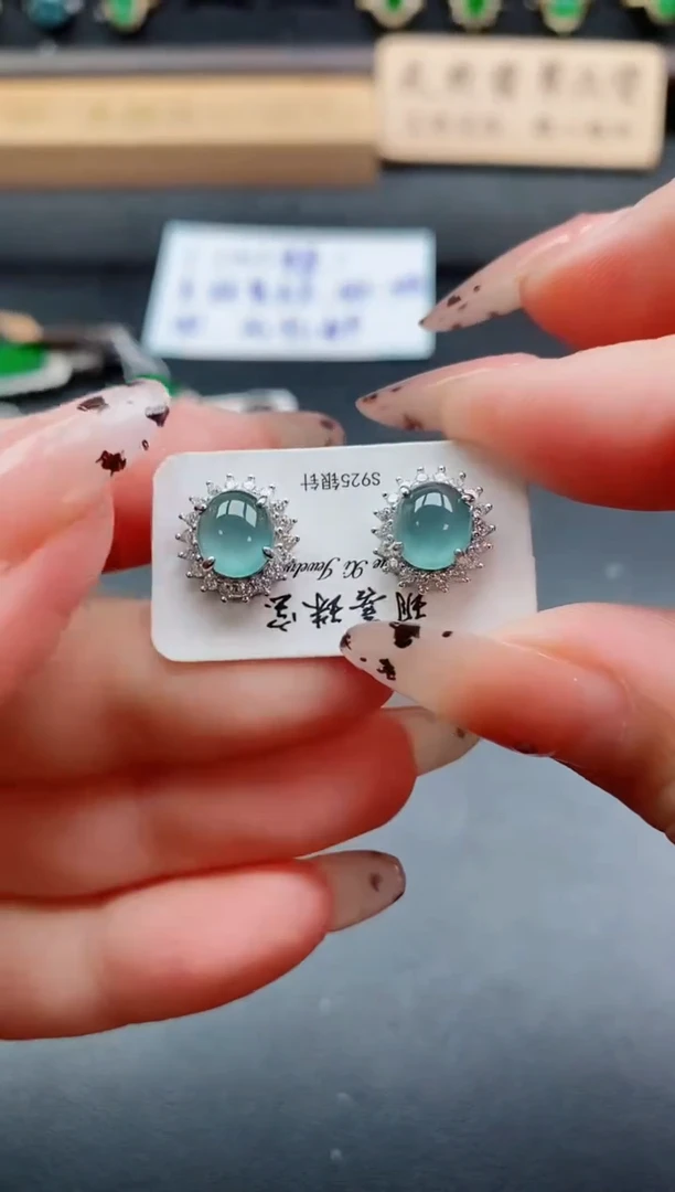 银S925镶嵌戒指翡翠1