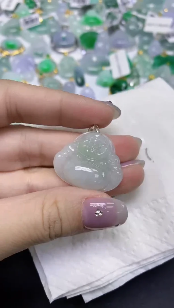 颈饰未镶嵌翡翠天然缅甸翡翠A货百元以上9元证书费自理