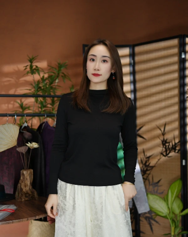 【苗蔓纱语】100%桑蚕丝秋冬内搭新品【一件超百搭的养肤打底衫】1