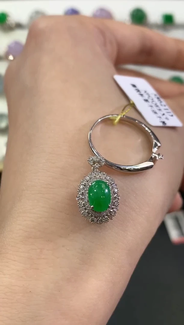 翡翠戒指18K金镶嵌B126