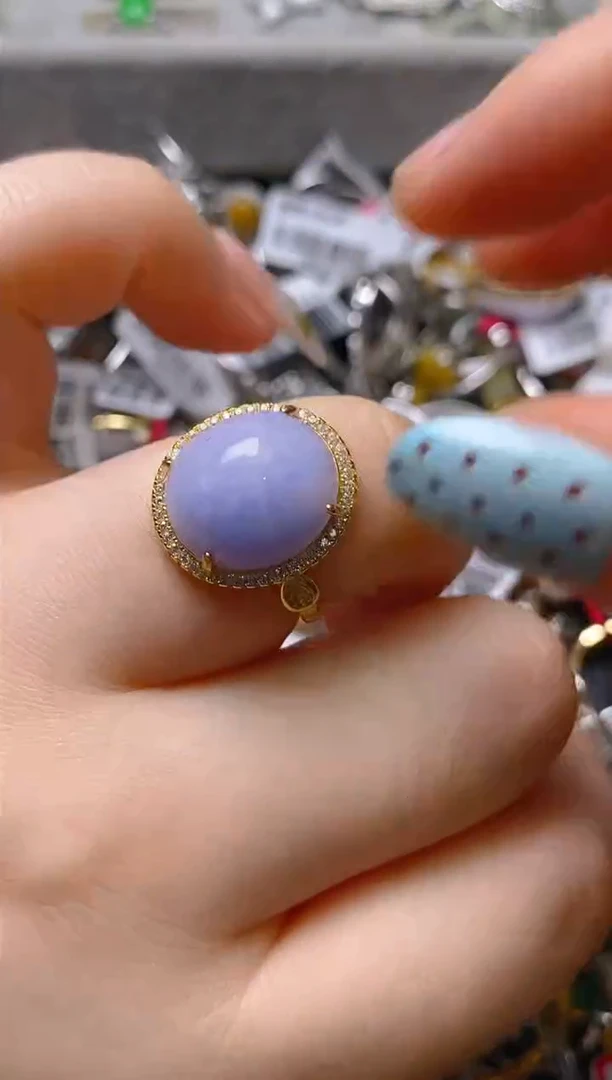 银S925镶嵌戒指翡翠百内无证书