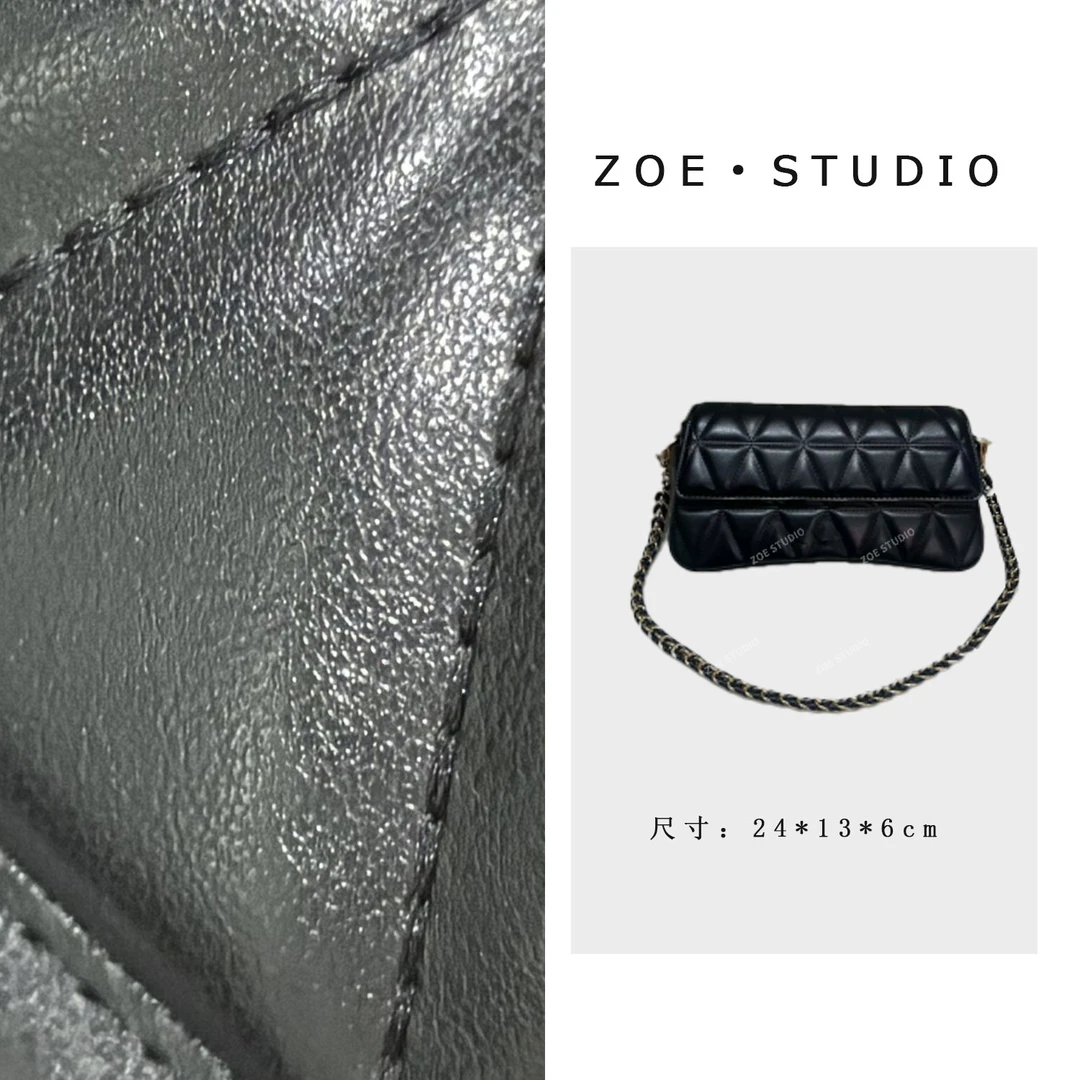 【佐伊甄选】ZT-95015-黑色女士小众秋冬小方包网红洋气休闲潮流