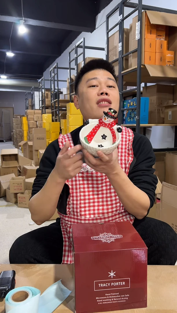 【闪购商品】杯陶瓷原盒雪人碗