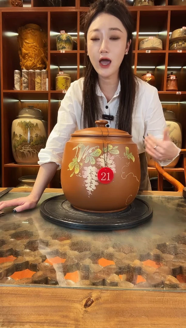 罐云南建水紫陶七饼复烧缸@21