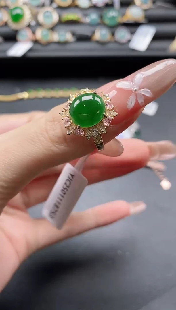 【闪购商品】翡翠戒指银S925镶嵌11111