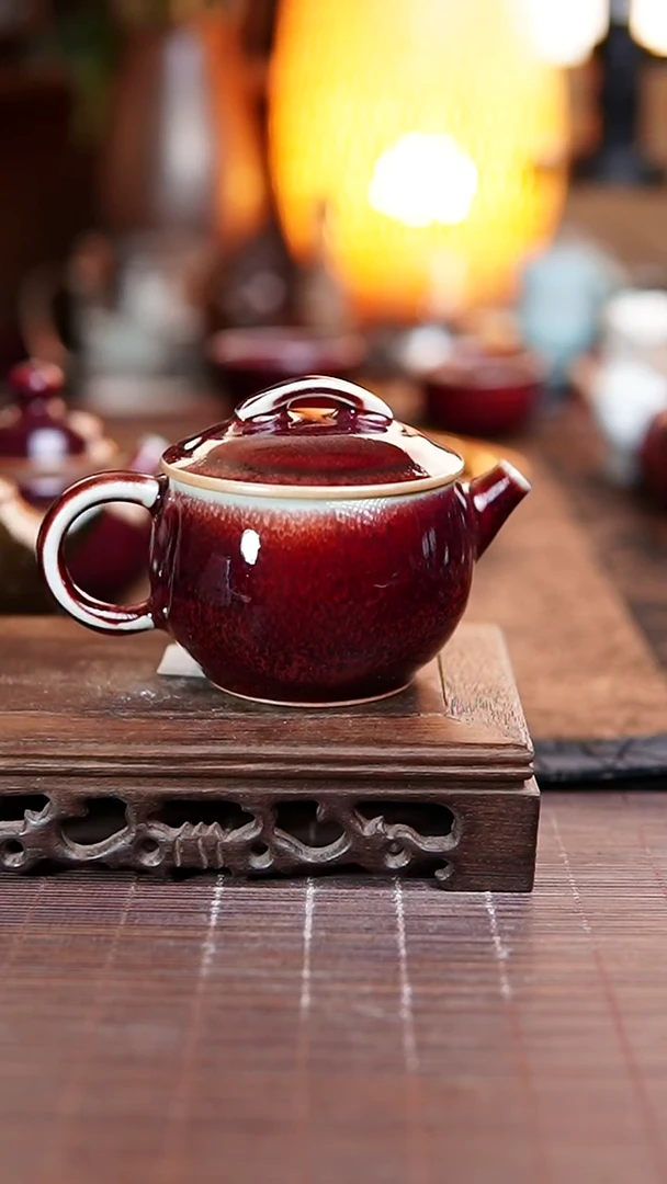 122汉瓦壶 煤烧玉石釉