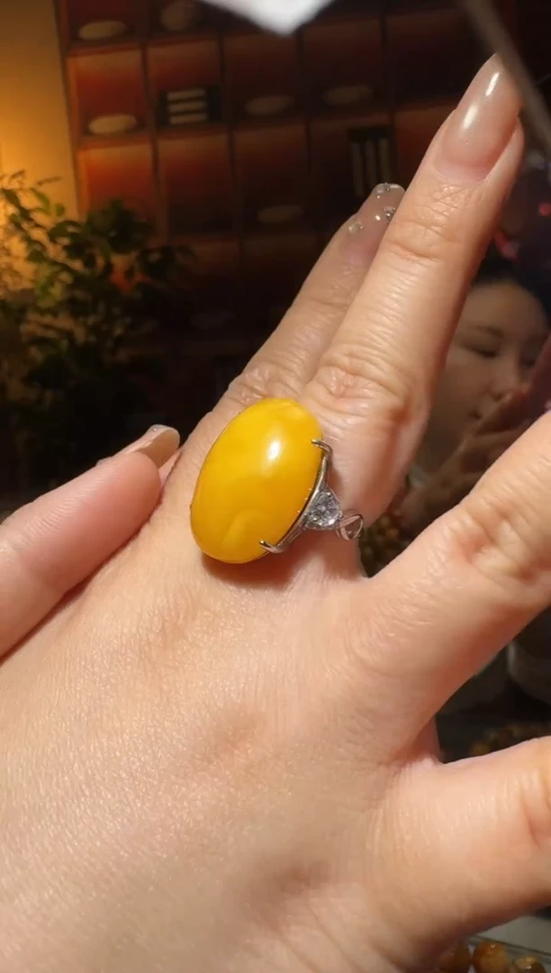 蜜蜡颈饰银S925镶嵌4821天然蜜蜡珠宝奇石全都保真