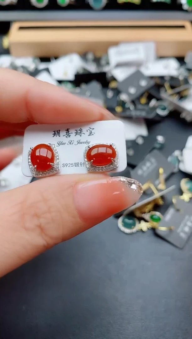 银S925镶嵌戒指翡翠1