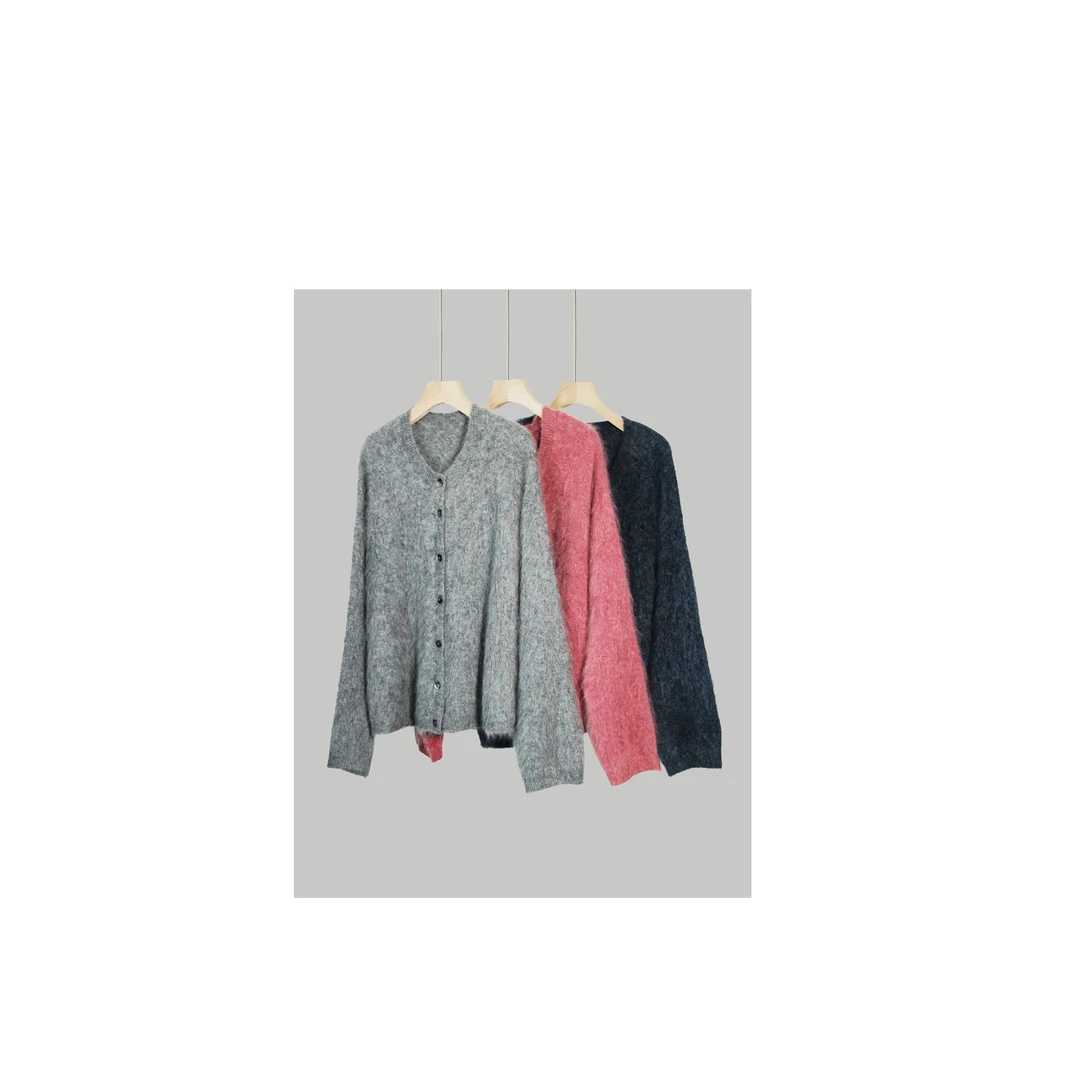 【揽月】山羊绒+绵羊毛常规袖保暖圆领毛衣提花秋季气质53-ST25097