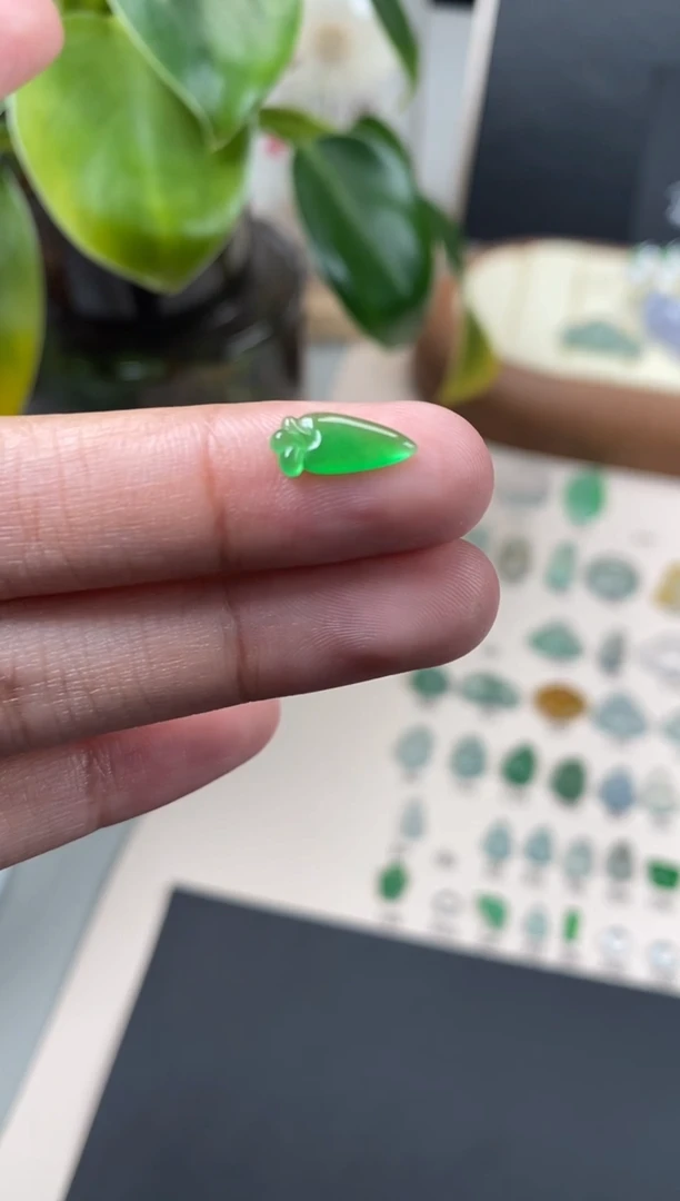 【闪购商品】翡翠颈饰未镶嵌翡翠冰绿裸石