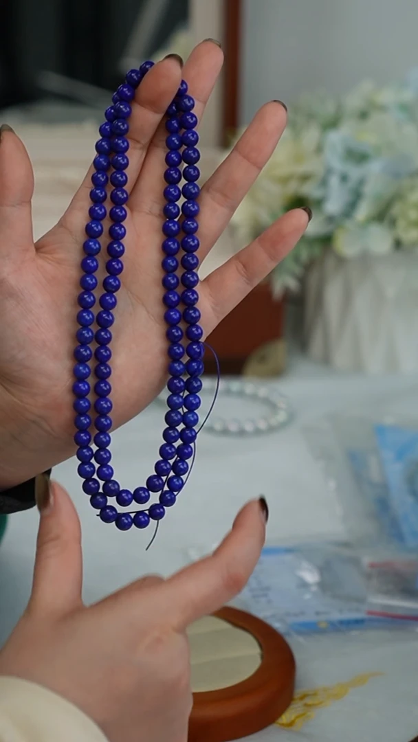 【闪购商品】青金石项链未镶嵌项链裸珠 7mm