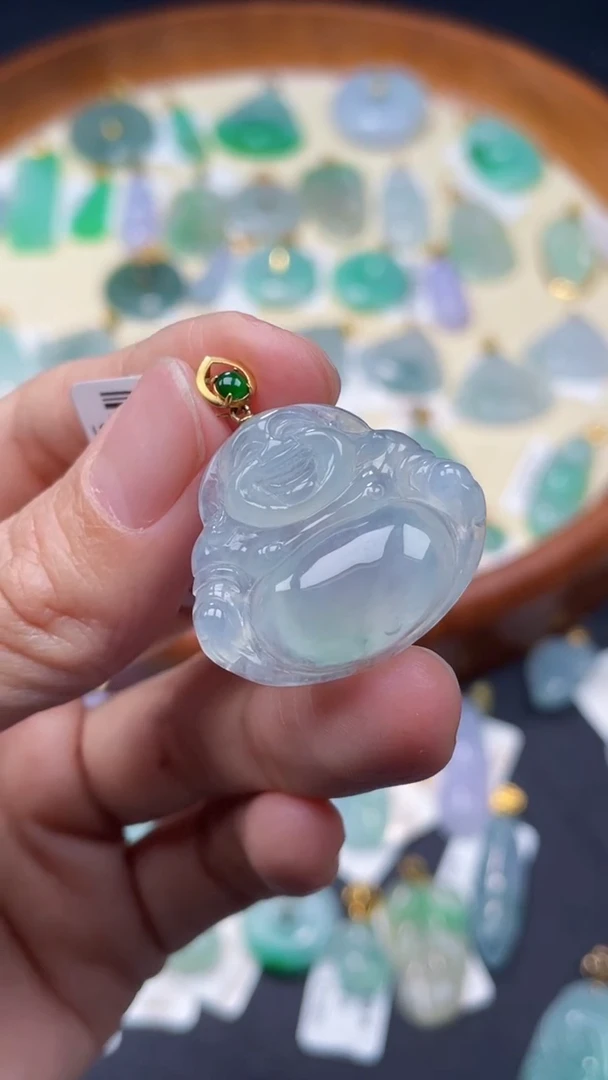 【闪购商品】翡翠颈饰18K金镶嵌佛公