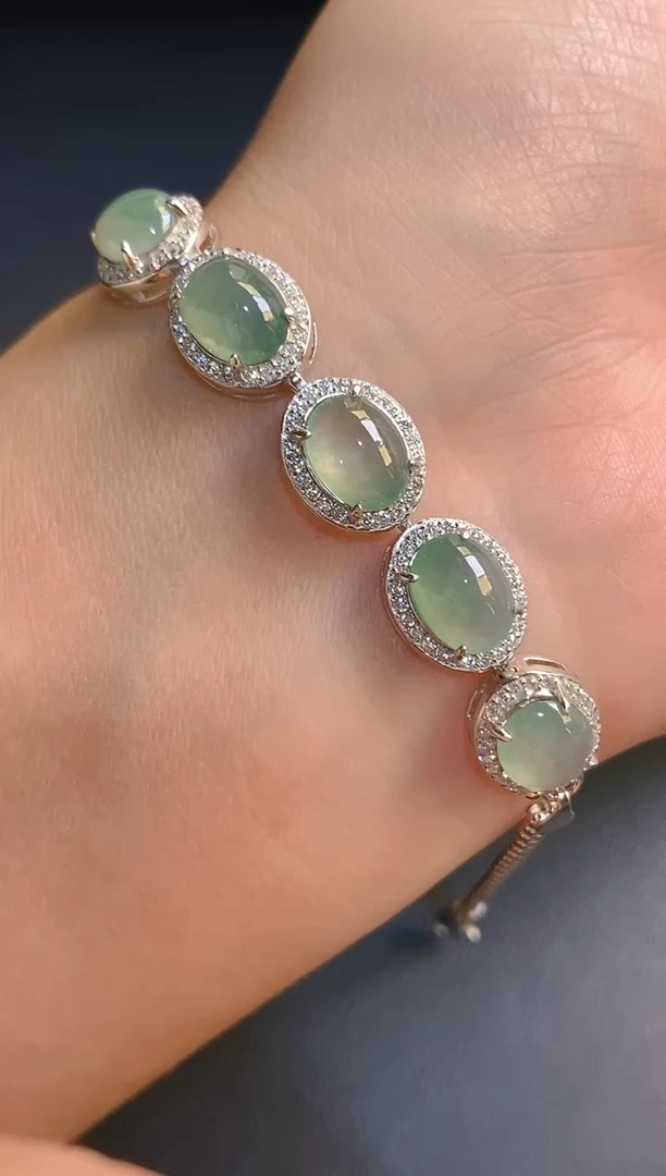 【闪购商品】翡翠耳饰银S925镶嵌天然A货翡翠1