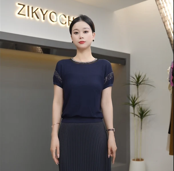 ZIKYOCHEN夏季新款气质高级百搭轻奢打底衫显瘦时尚修身上衣名媛