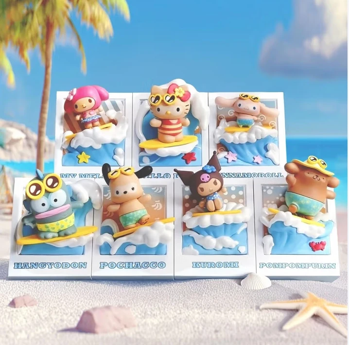 MINISO夏日黑皮系列冲浪盲盒摆件