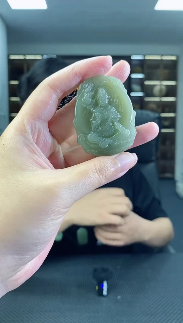 颈饰未镶嵌和田玉观音清货2