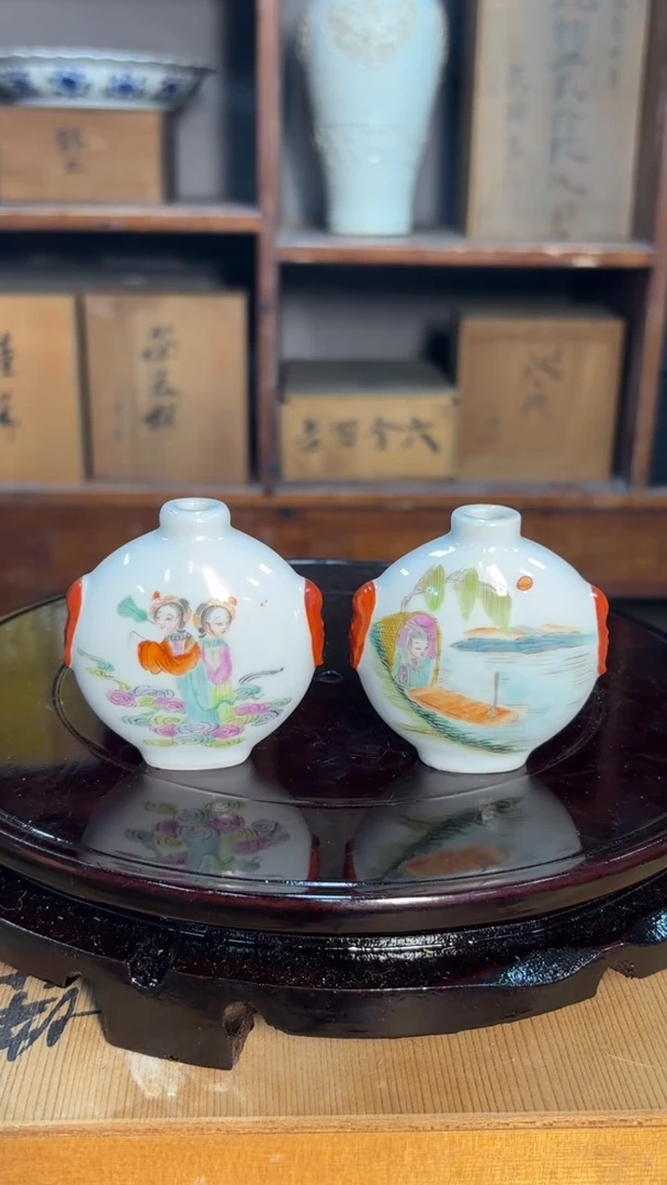 西厢记鼻烟壶陶瓷陶瓷