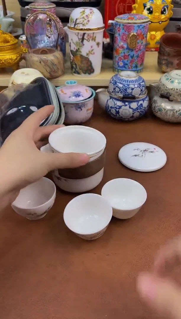 陶瓷茶具摆件旅行套组