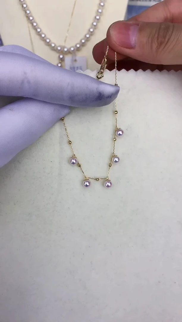 18K金镶嵌DA海水珍珠 GD078 手链 4.5-5