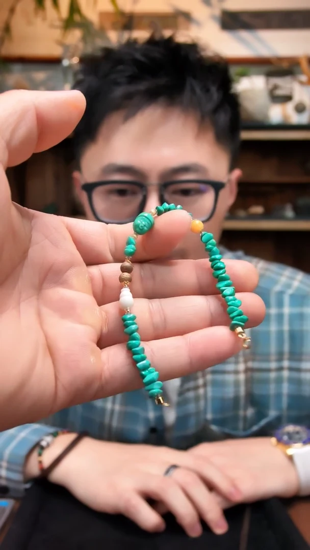 18K金镶嵌绿松石手串18K金绿松石手串XSQ