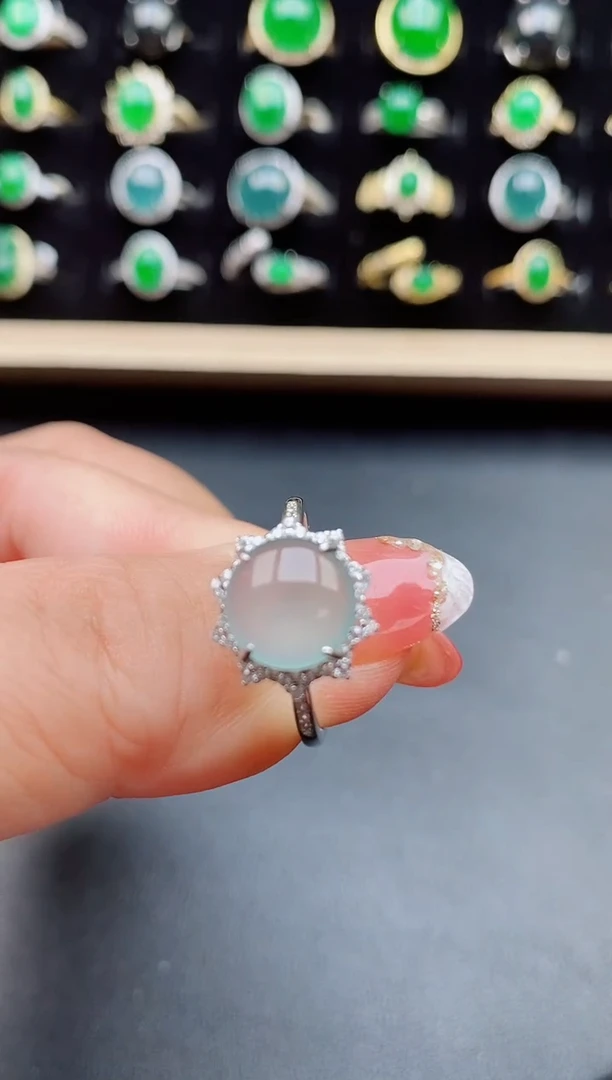 【闪购商品】翡翠戒指银S925镶嵌12121