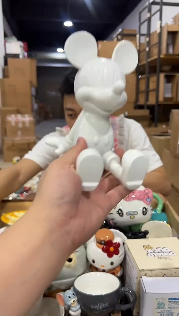 瓷片白色米奇书挡 树脂