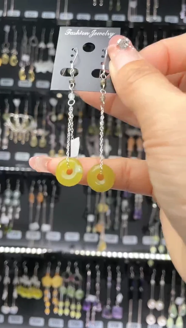 【闪购商品】紫晶耳饰银S925镶嵌深咖啡