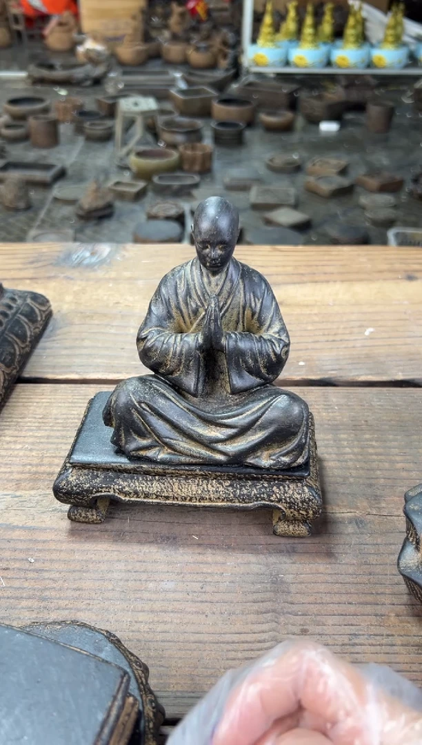 陶土丨一心向佛+将军案底座