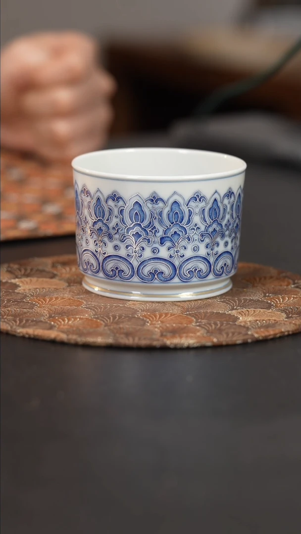 【闪购商品】瓷片四景堂青花描银